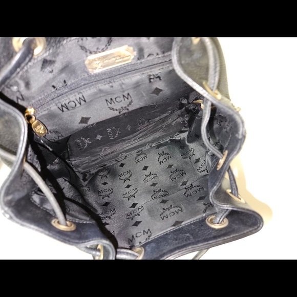 МСМ Backpack Black Leather With Charm Authentic - Picture 5 of 11